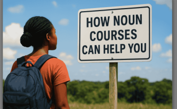 Photo of a student gazing at a signpost bearing How NOUN Courses Can Help You