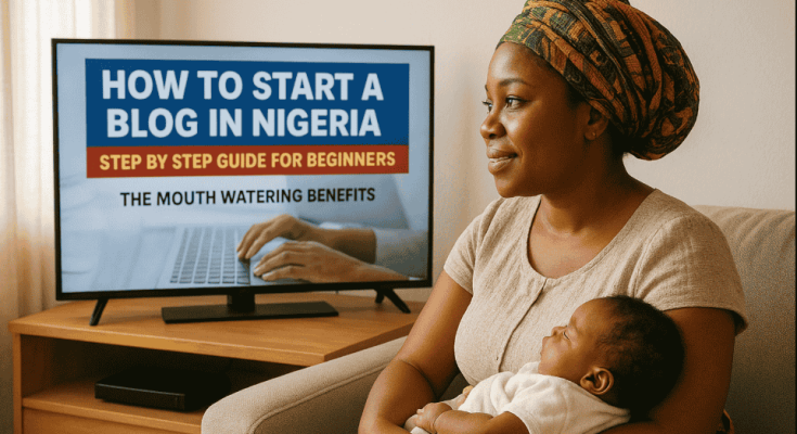 Photo of a Nigerian Nursing Mother Reading, How To Start a Blog in Nigeria – Step by Step Guide.